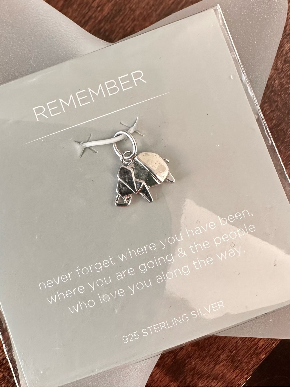 NWT Origami Owl Remember sterling silver origami elephant pendant